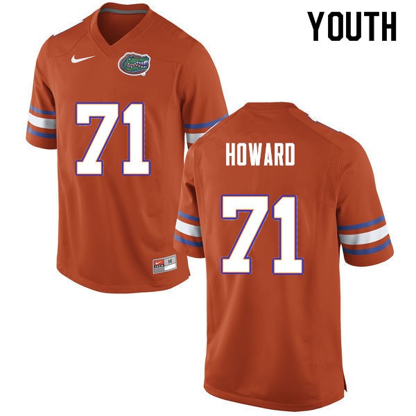 Youth #71 Chris Howard Florida Gators College Football Jersey Orange